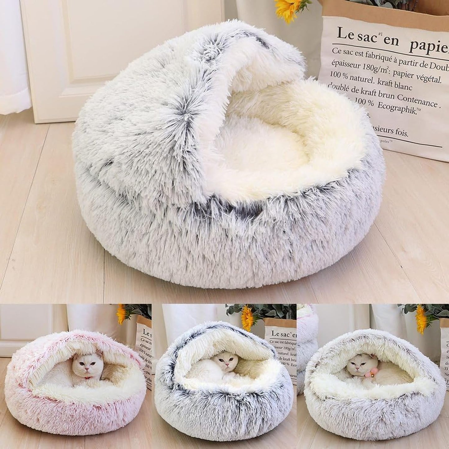 Soft Plush Pet Bed for Cozy Comfort and Warmth for Your Furry Friend