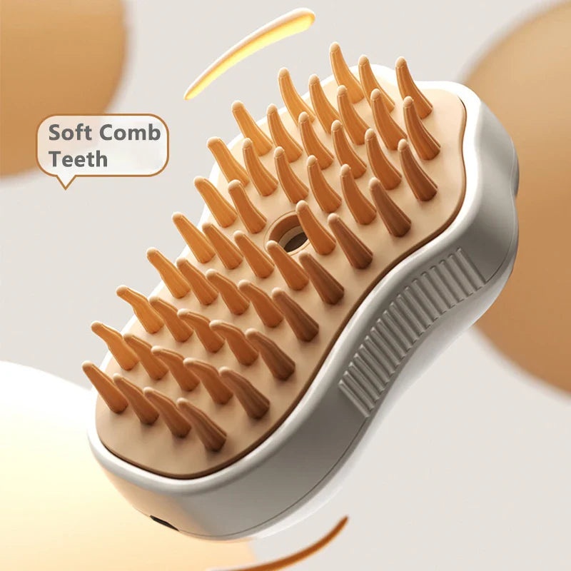 3-in-1 Electric Pet Steam Brush for Grooming and Care