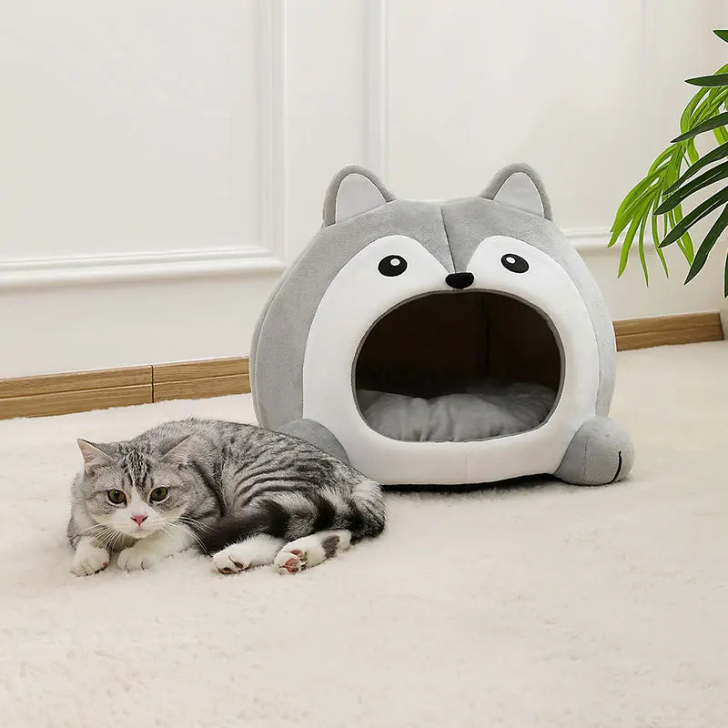 Soft Cat Bed Basket Lounger Cushion Tent Bed for Cozy Comfort