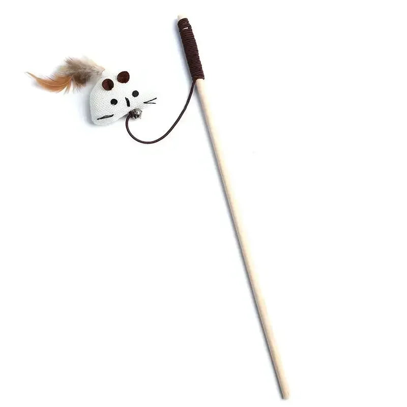 Wooden Cat Teaser Wand for Fun Engaging and Active Plays
