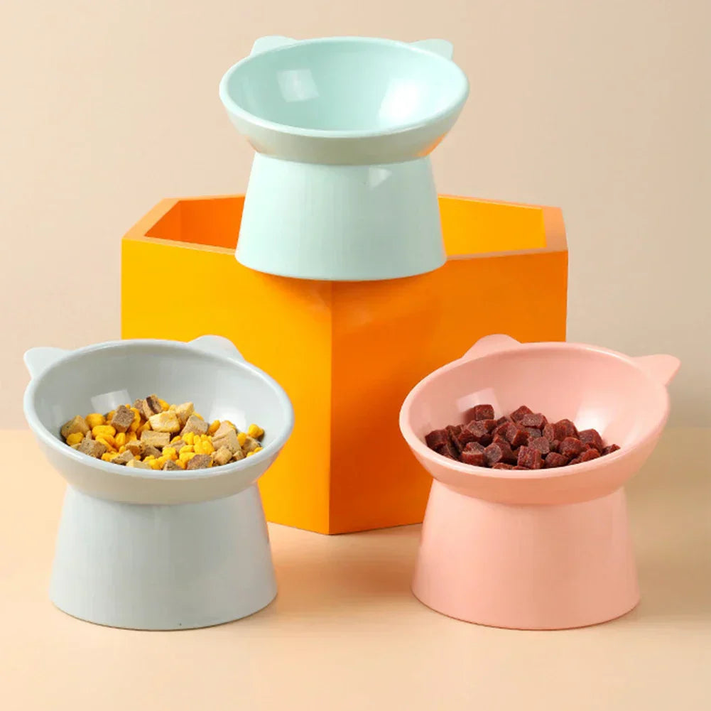 High Foot Anti Overturning Pet Food and Water Bowl for Stability