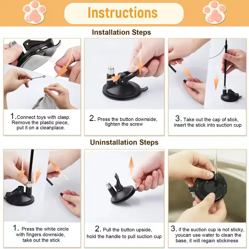 Interactive Cat Teaser Stick with Bell for Fun Play and Exercise