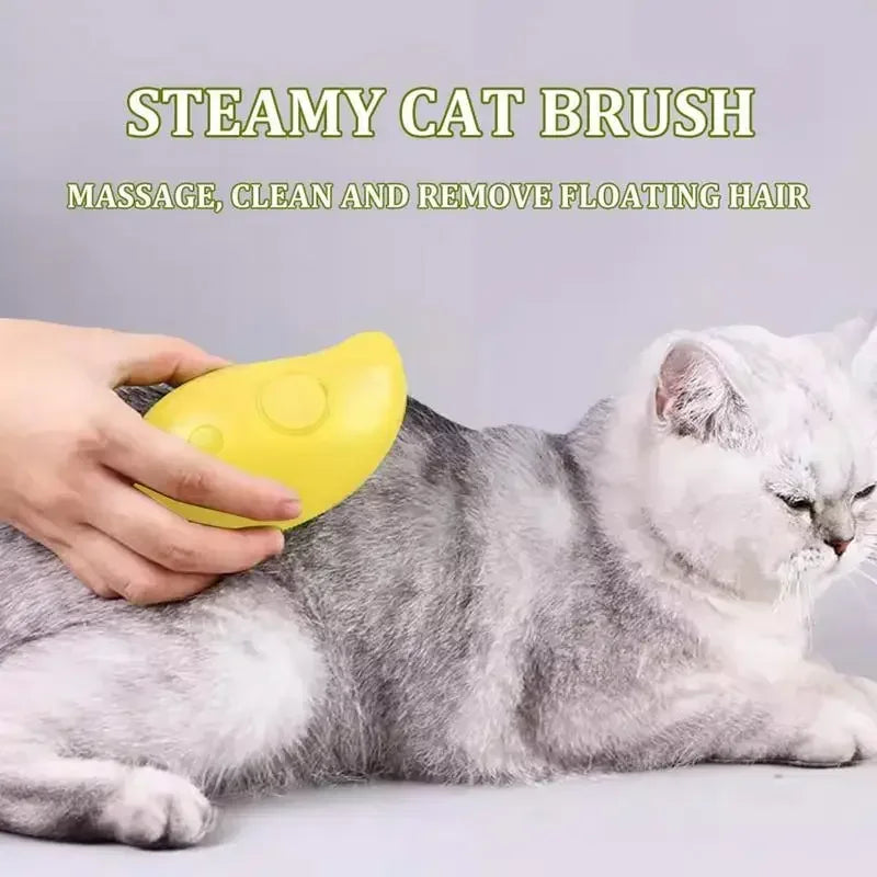3-in-1 Electric Pet Steam Brush for Grooming Cleaning and Comfort