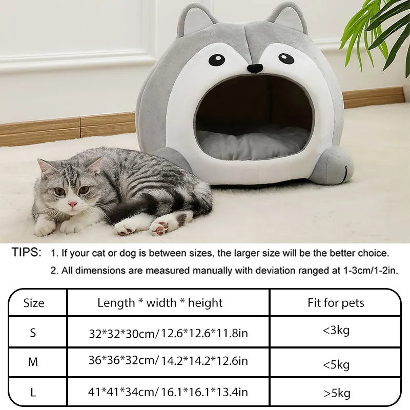 Soft Cat Bed Basket Lounger Cushion Tent Bed for Cozy Comfort