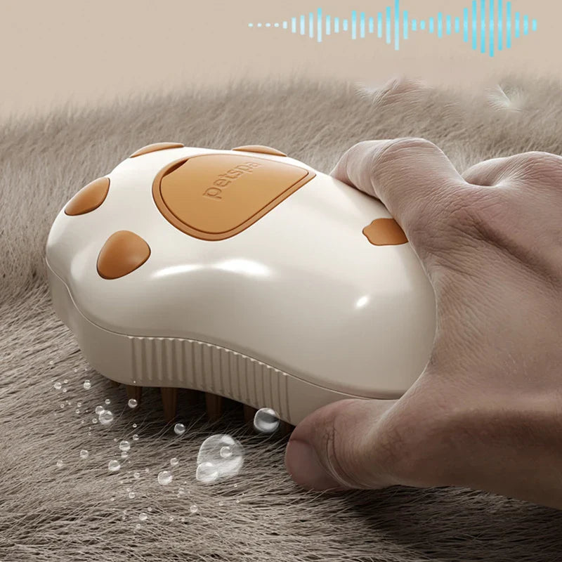 3-in-1 Electric Pet Steam Brush for Grooming and Care