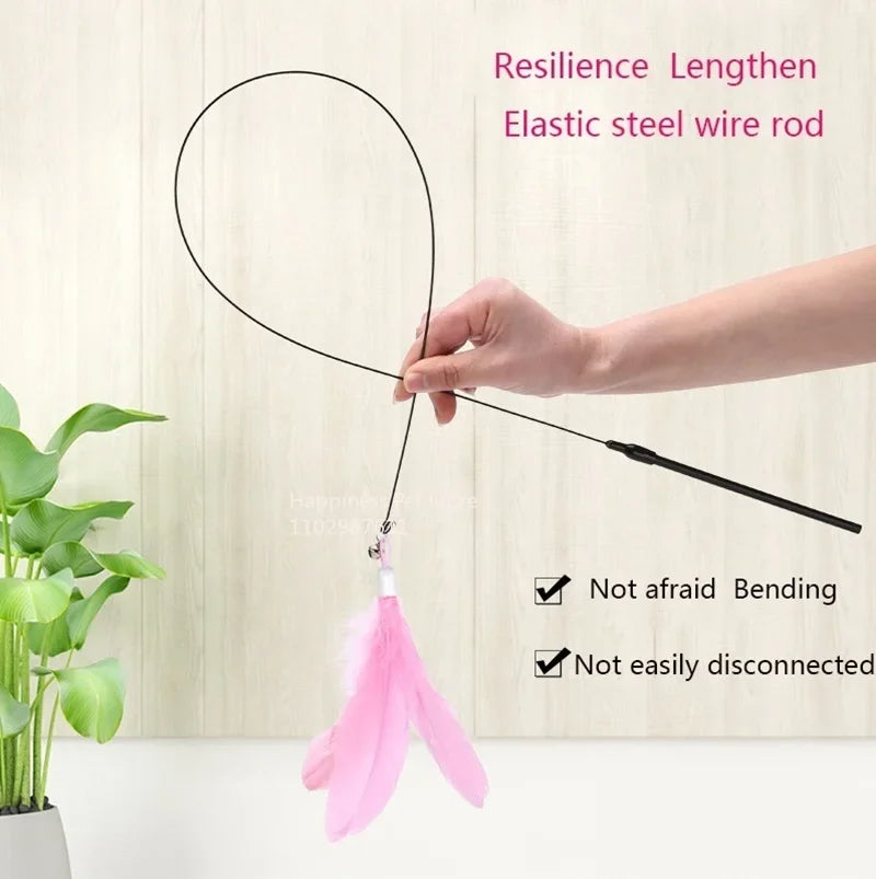 Interactive Cat Teaser Stick with Bell for Fun Play and Exercise