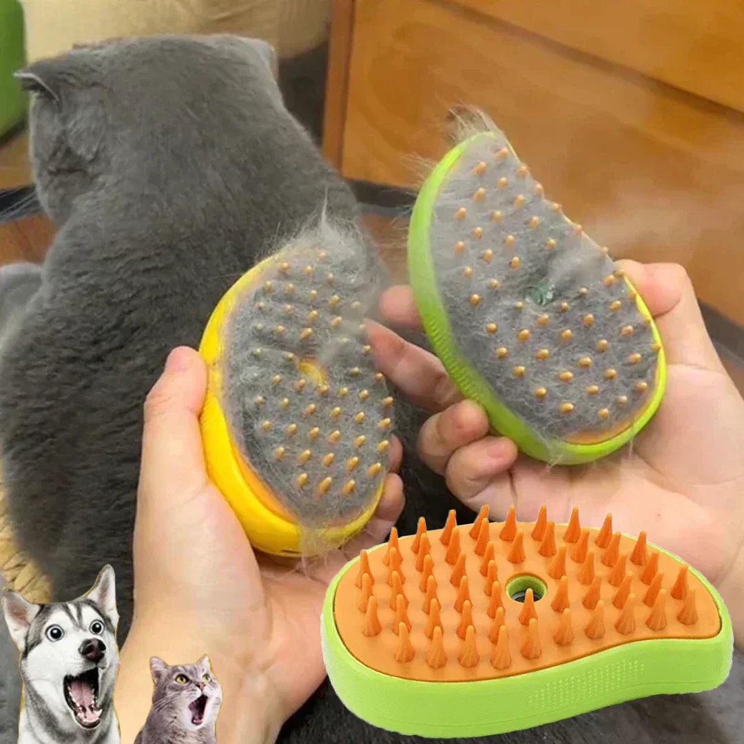 3-in-1 Electric Pet Steam Brush for Grooming Cleaning and Comfort