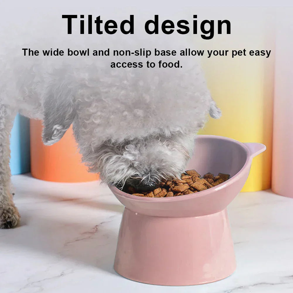 High Foot Anti Overturning Pet Food and Water Bowl for Stability