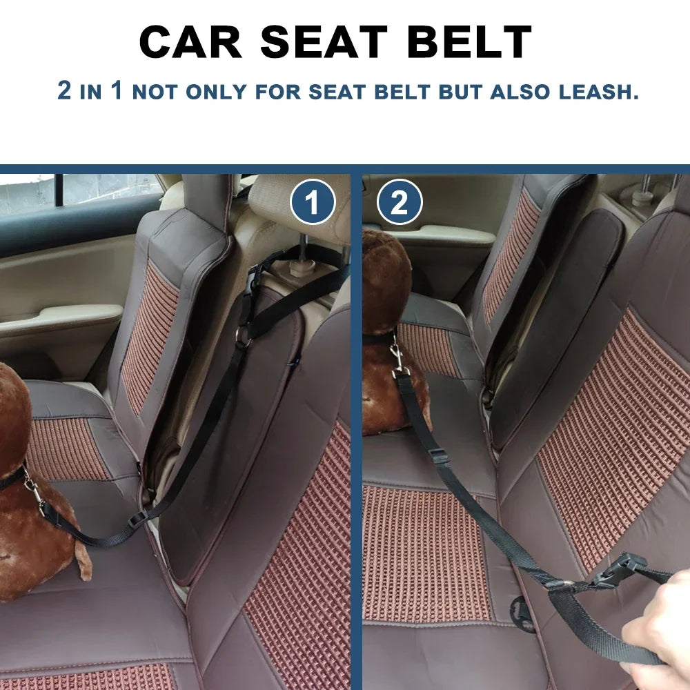 Adjustable 2-in-1 Pet Car Seat Belt