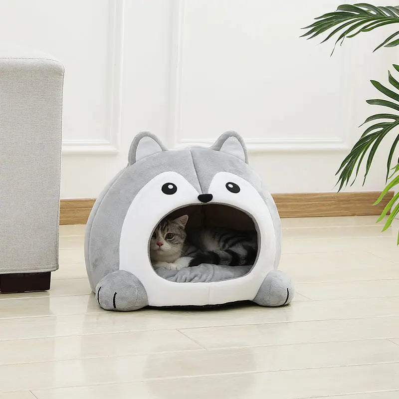 Soft Cat Bed Basket Lounger Cushion Tent Bed