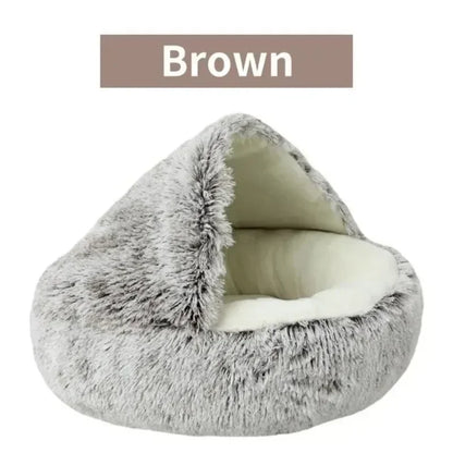 Round Cat Cushion Semi-Enclosed Plush Sleeping Bag