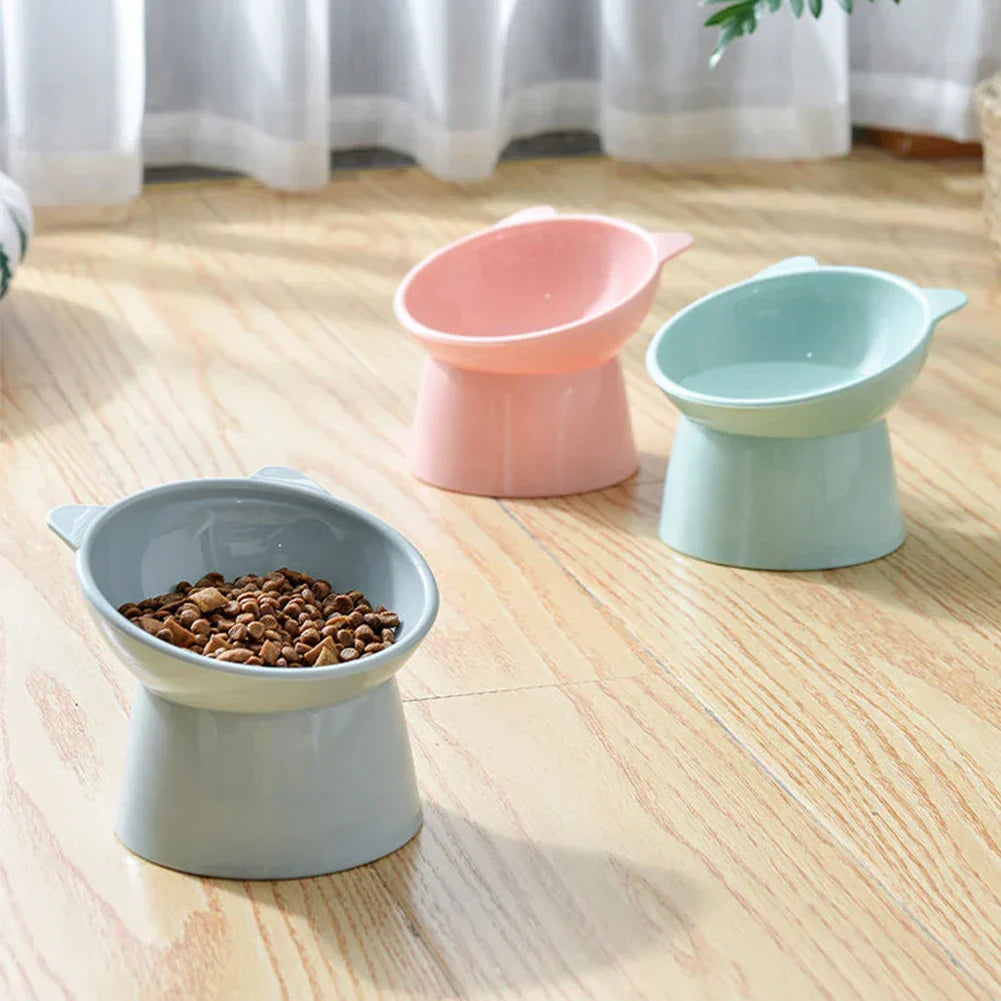 High Foot Anti Overturning Pet Food and Water Bowl for Stability