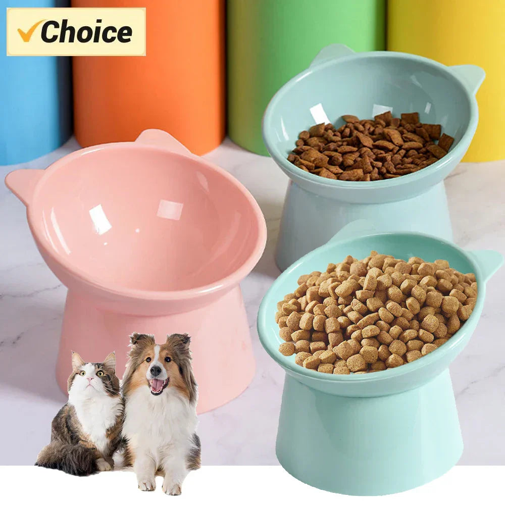 High Foot Anti Overturning Pet Food and Water Bowl for Stability