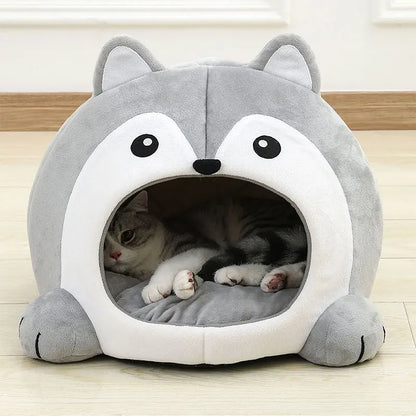 Soft Cat Bed Basket Lounger Cushion Tent Bed